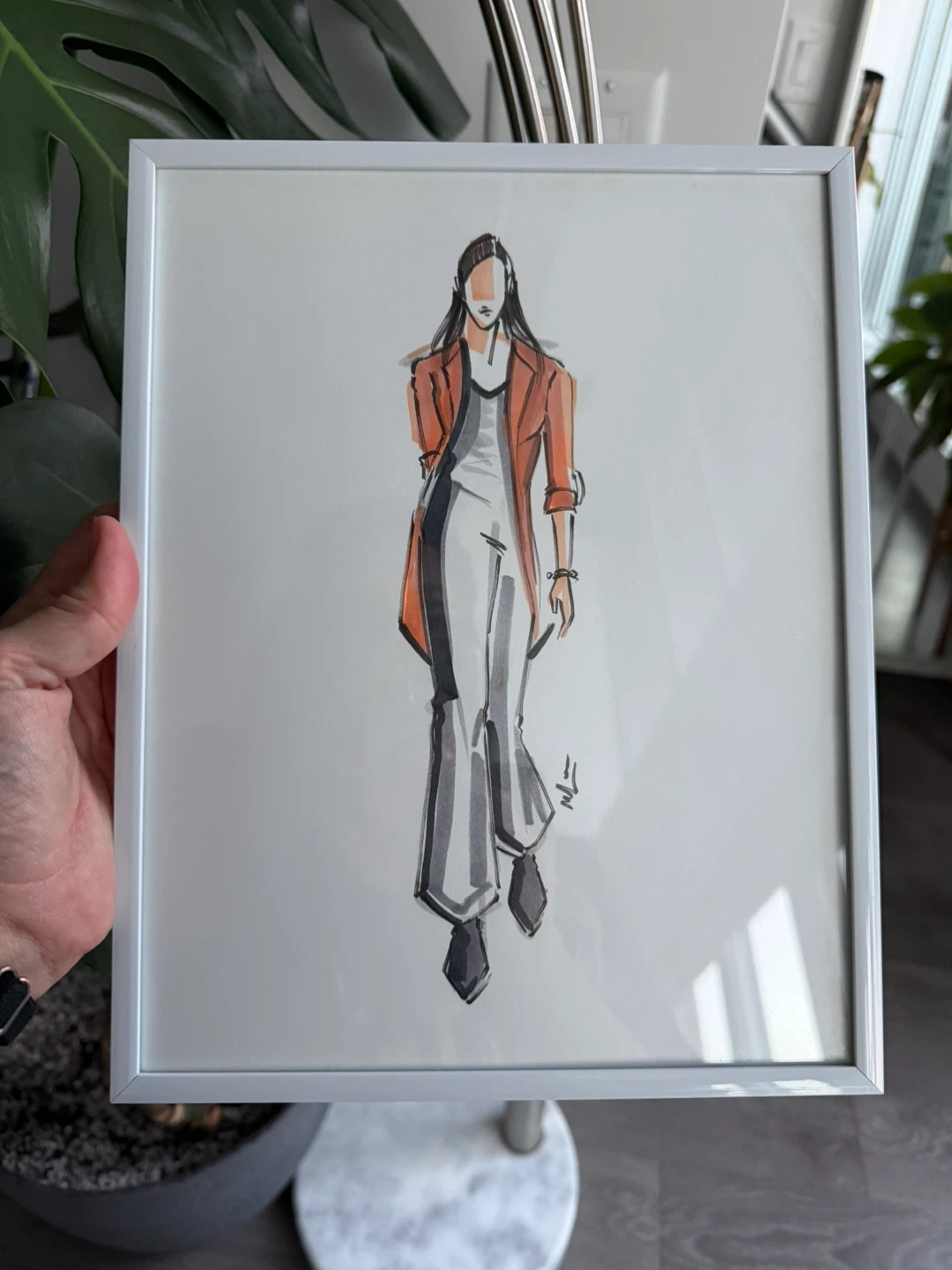 Framed Fashion Sketch Art