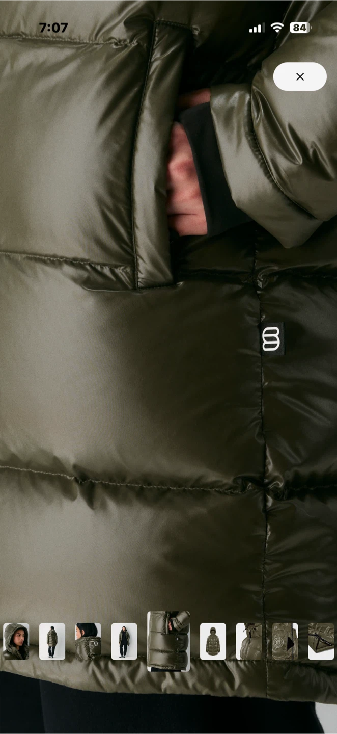 Aritzia The Super Puff Mid Hi-Gloss Jacket XS Olive - photo 4