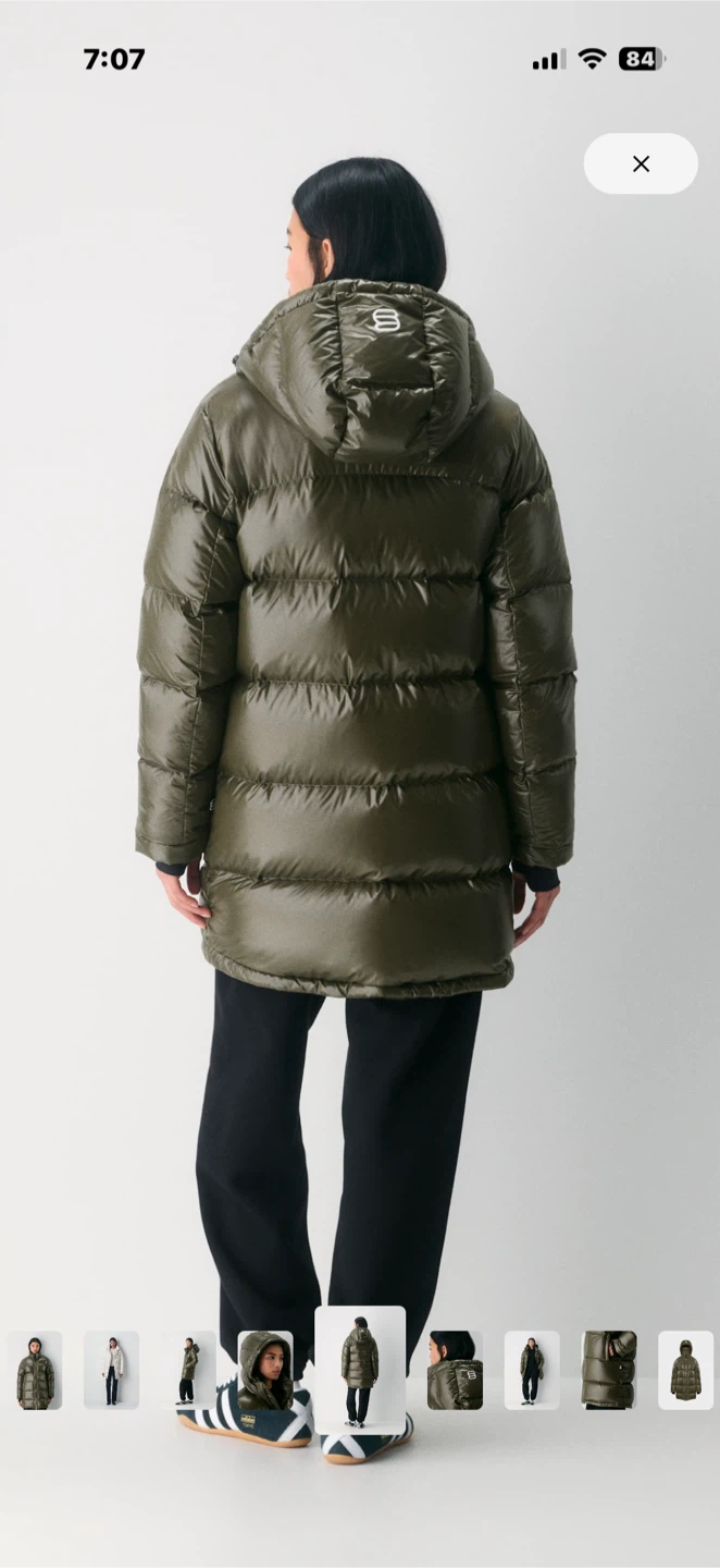 Aritzia The Super Puff Mid Hi-Gloss Jacket XS Olive - photo 3