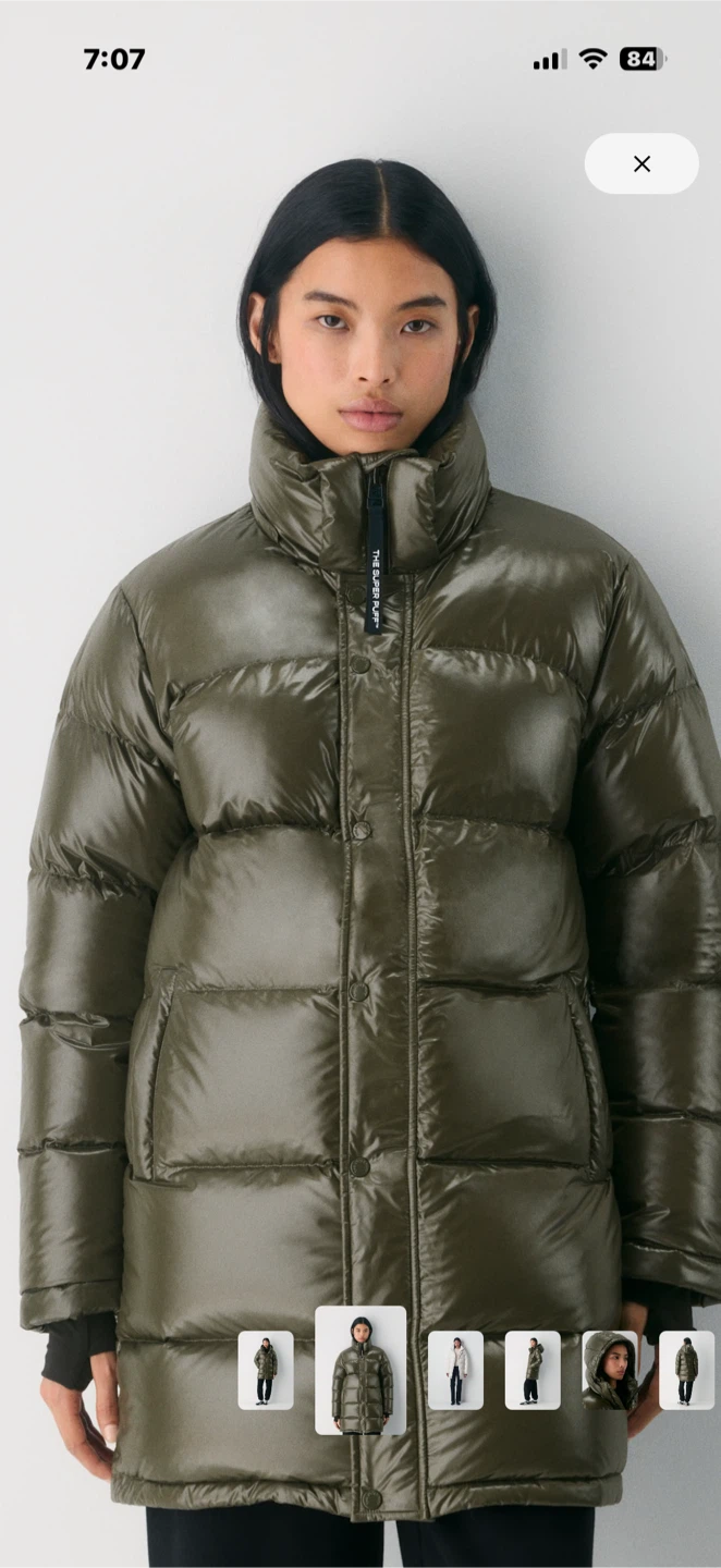 Aritzia The Super Puff Mid Hi-Gloss Jacket XS Olive - photo 5