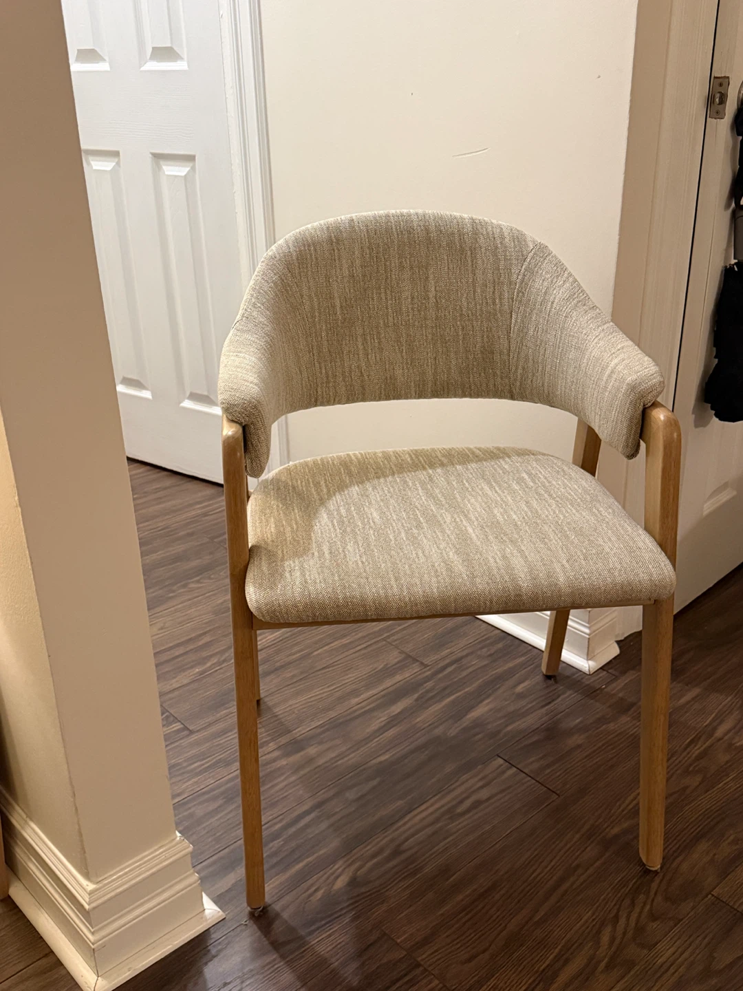Fabric Upholstered Accent Chair with Wooden Legs - 4 available