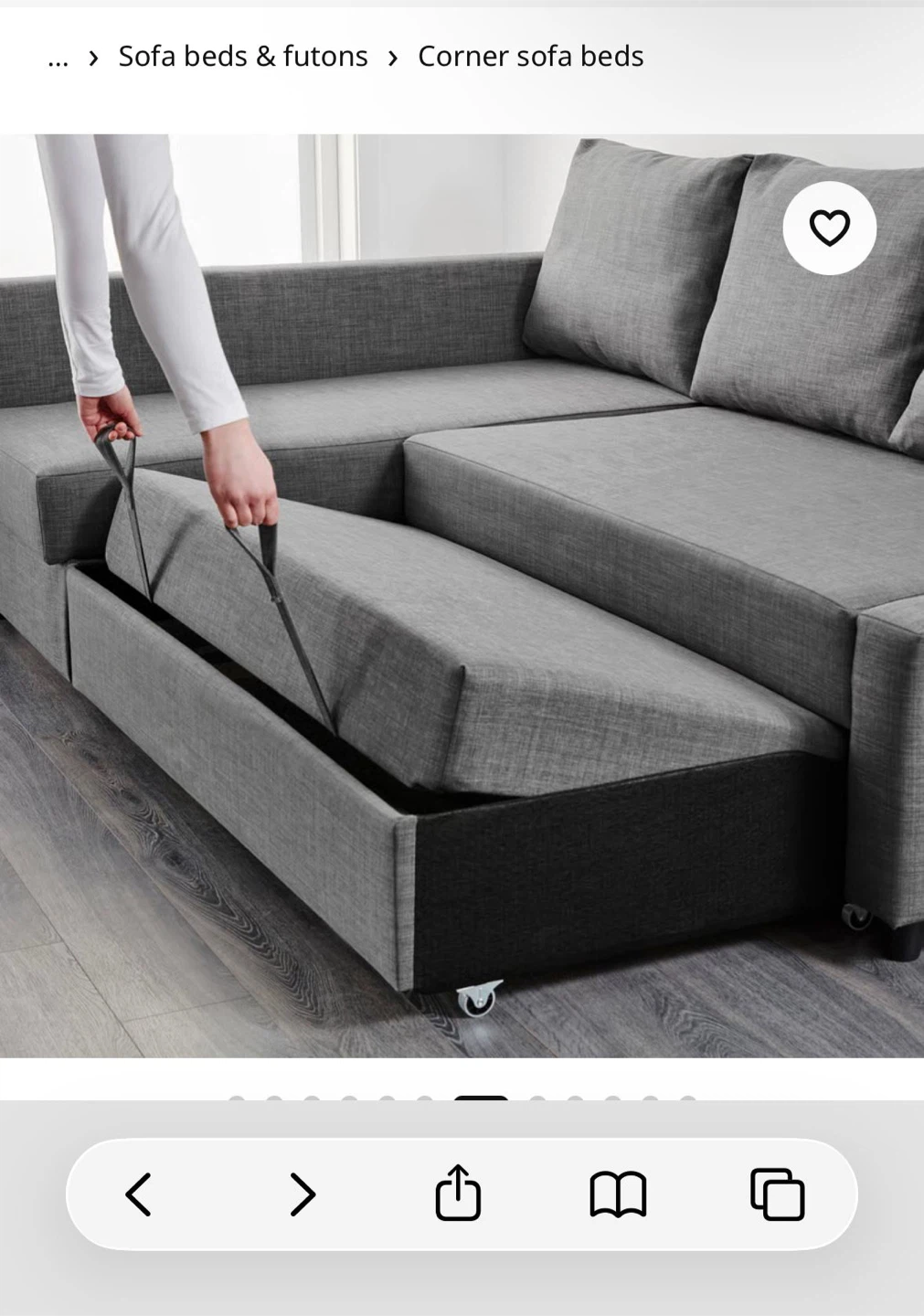 Functional L-Shaped Skiftebo Dark Grey Corner Sofa Bed - photo 2