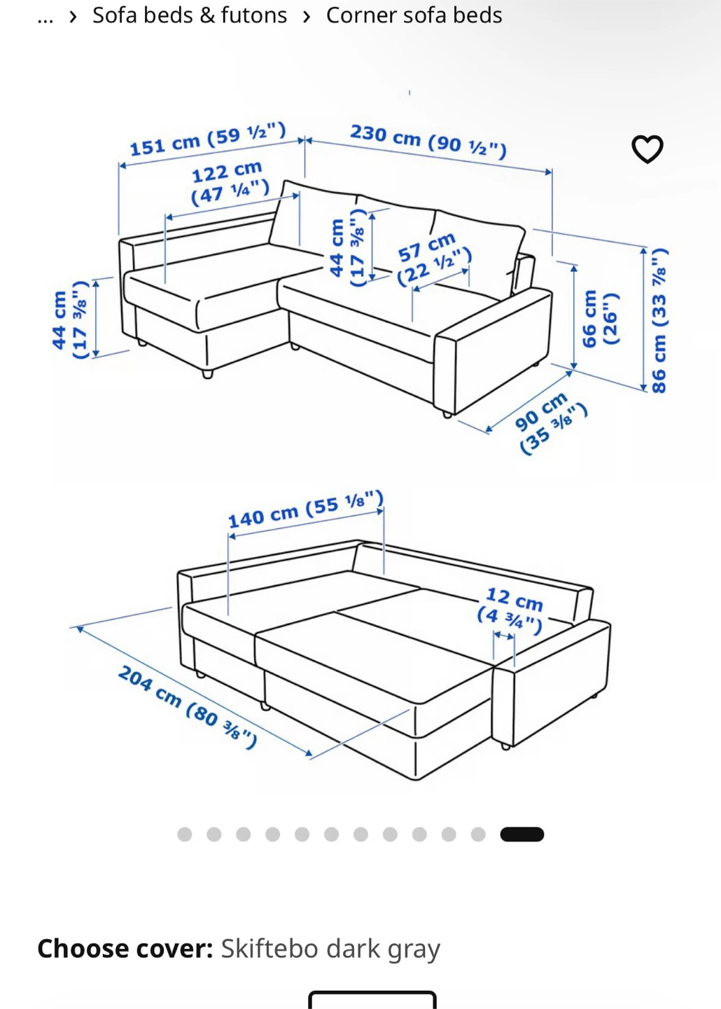 Functional L-Shaped Skiftebo Dark Grey Corner Sofa Bed - photo 3