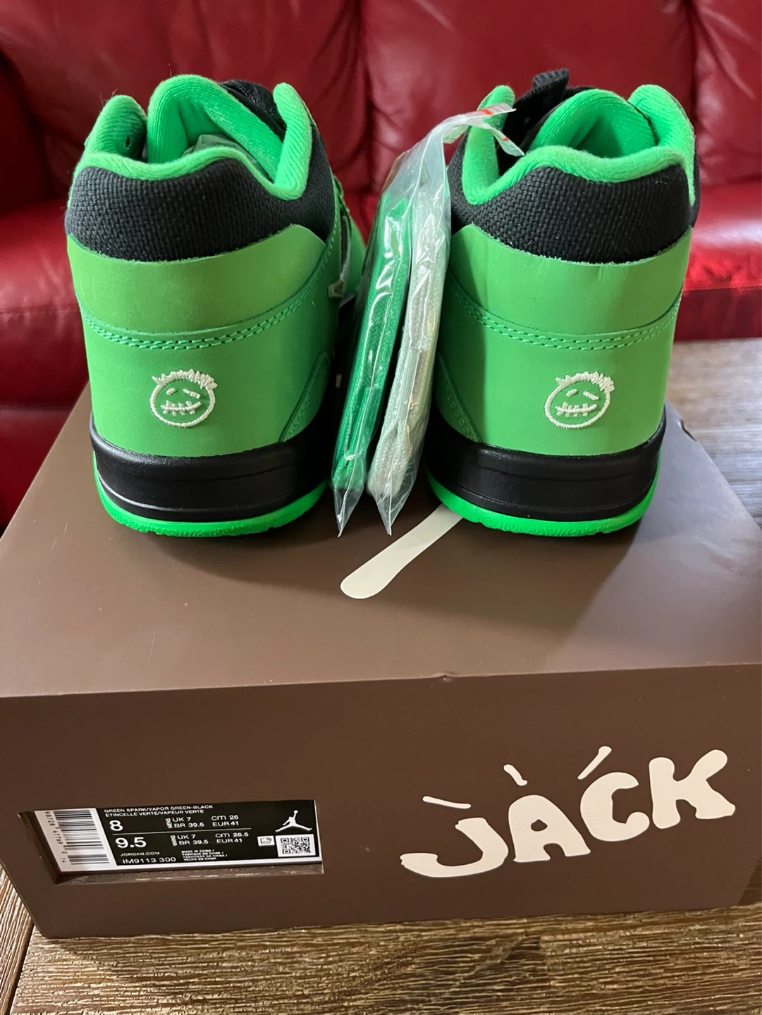 Jordan Travis Scott Jumpman Jack Green Spark Black Sneakers New - photo 4