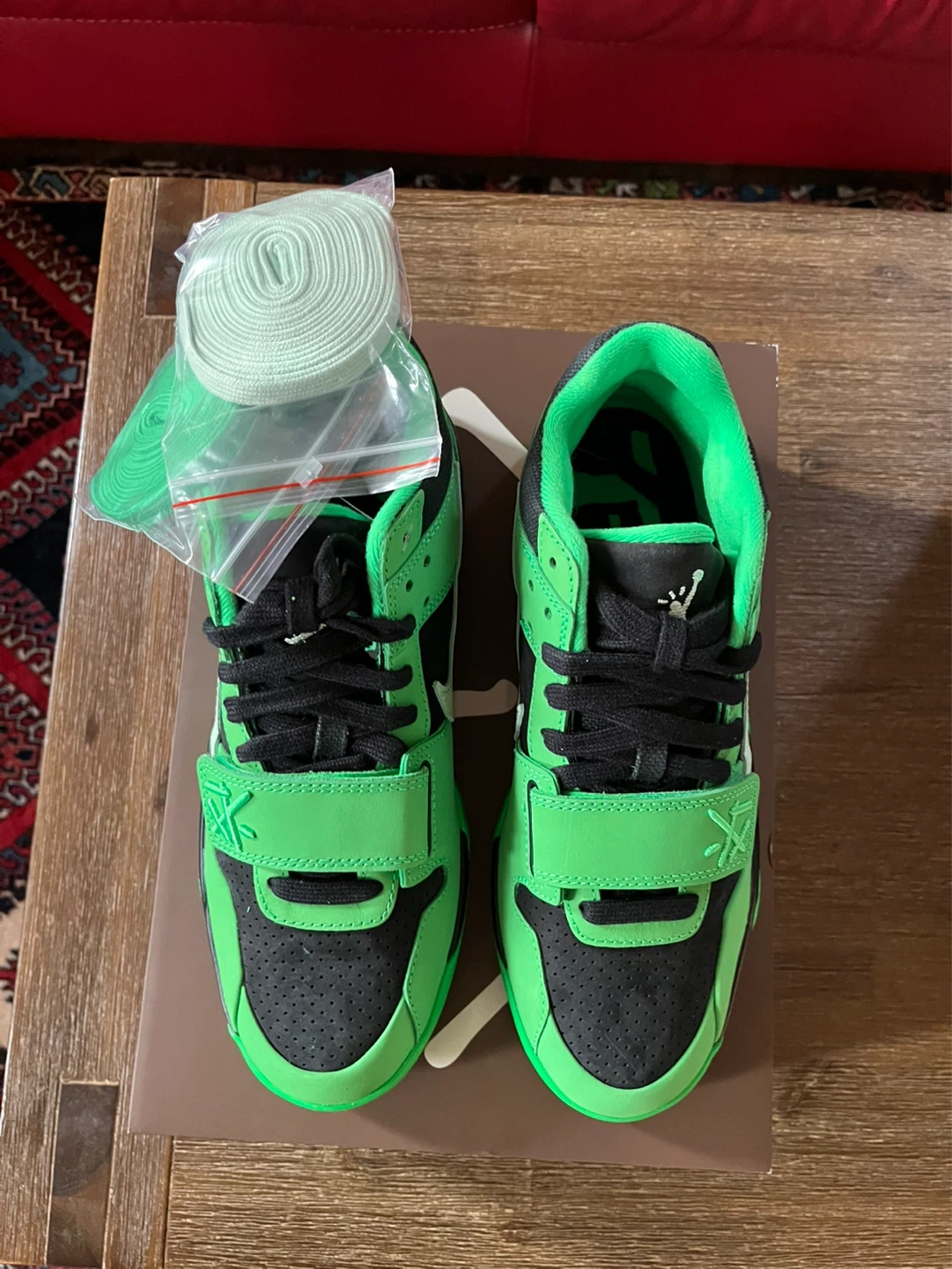 Jordan Travis Scott Jumpman Jack Green Spark Black Sneakers New - photo 3
