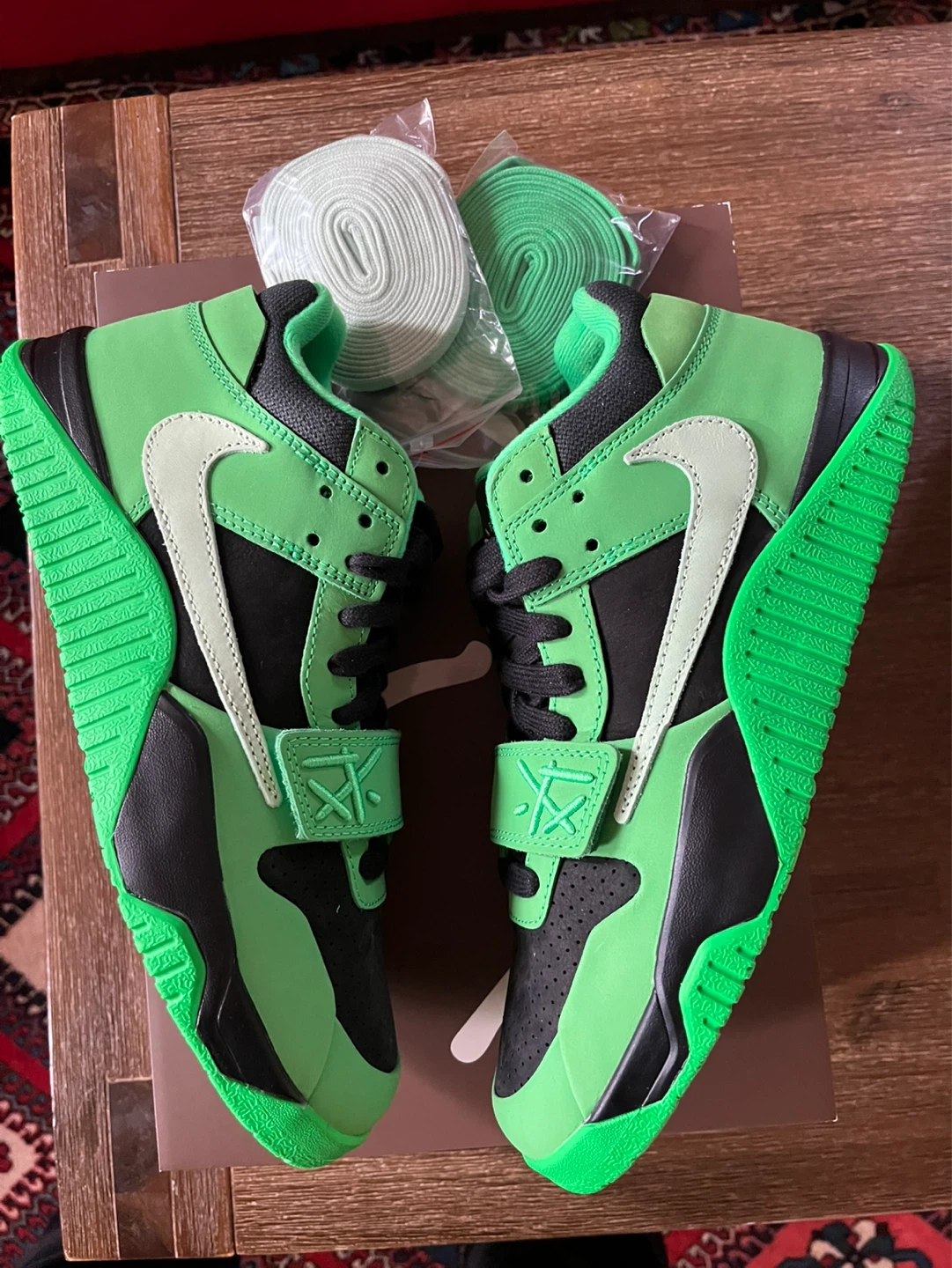 Jordan Travis Scott Jumpman Jack Green Spark Black Sneakers New - photo 5