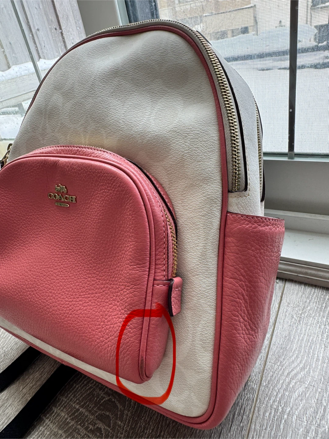 Coach Signature Backpack - Beige/Coral - photo 4