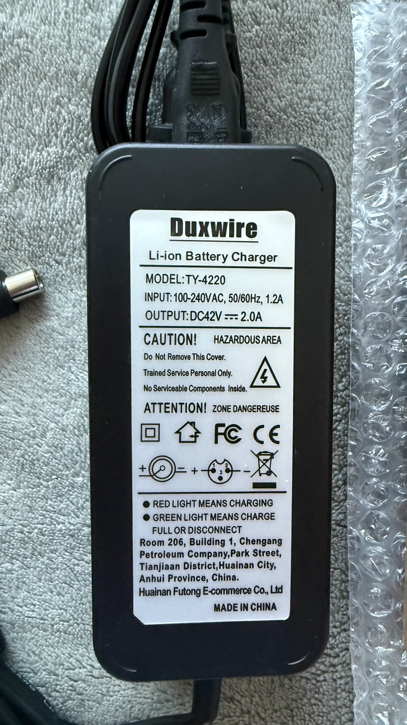 42V 2A Li-ion Battery Charger for Electric Scooter / E-bike