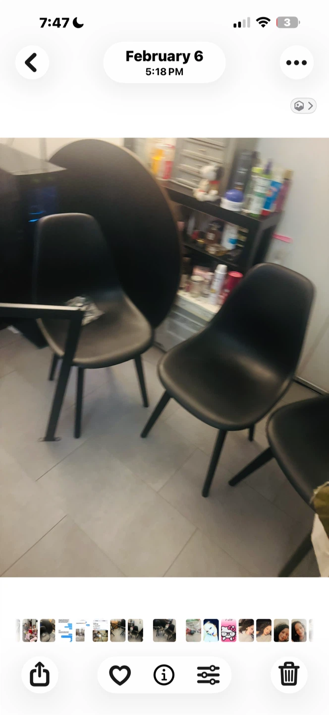 Black Round Dining Table with 4 Chairs - photo 5