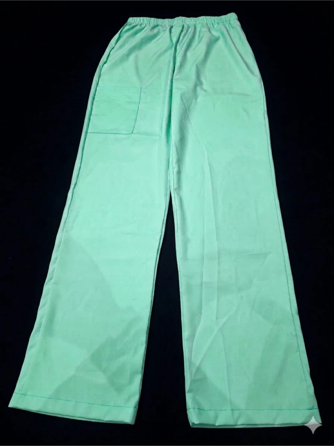 Light Green Wide Leg Pants with Pocket