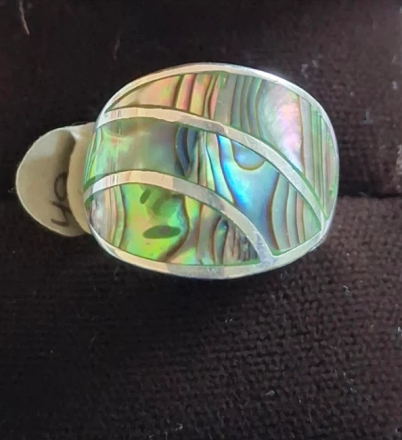Abalone and silver ring (stamped 925)