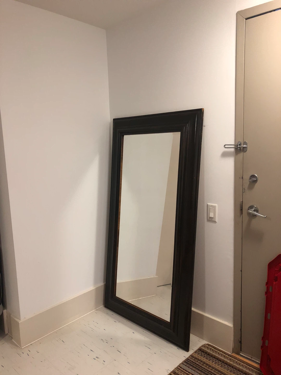 Large Dark Brown Framed Mirror