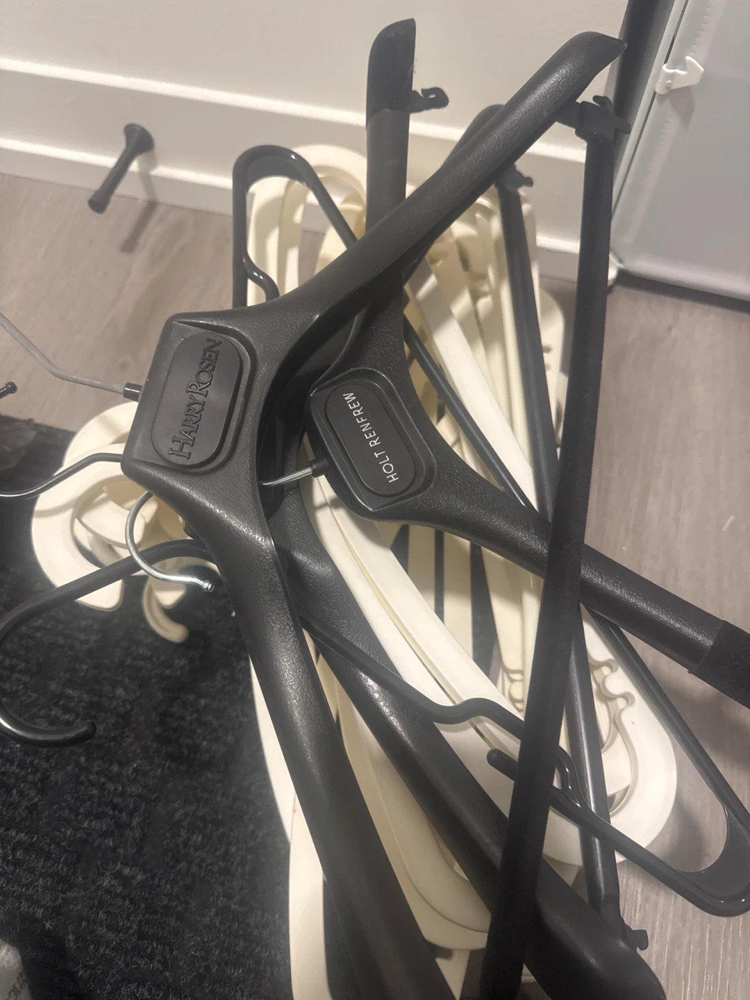 Hangers, Harry Rosen and Holt Renfrew, plastics