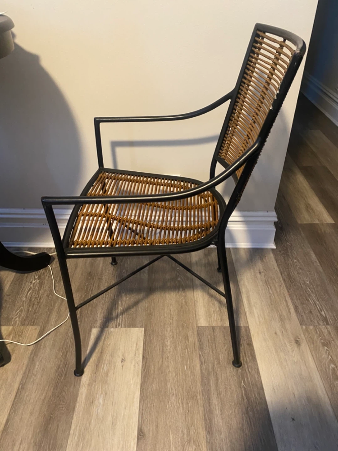 CB2 Woven Rattan and Metal Armchair - photo 2
