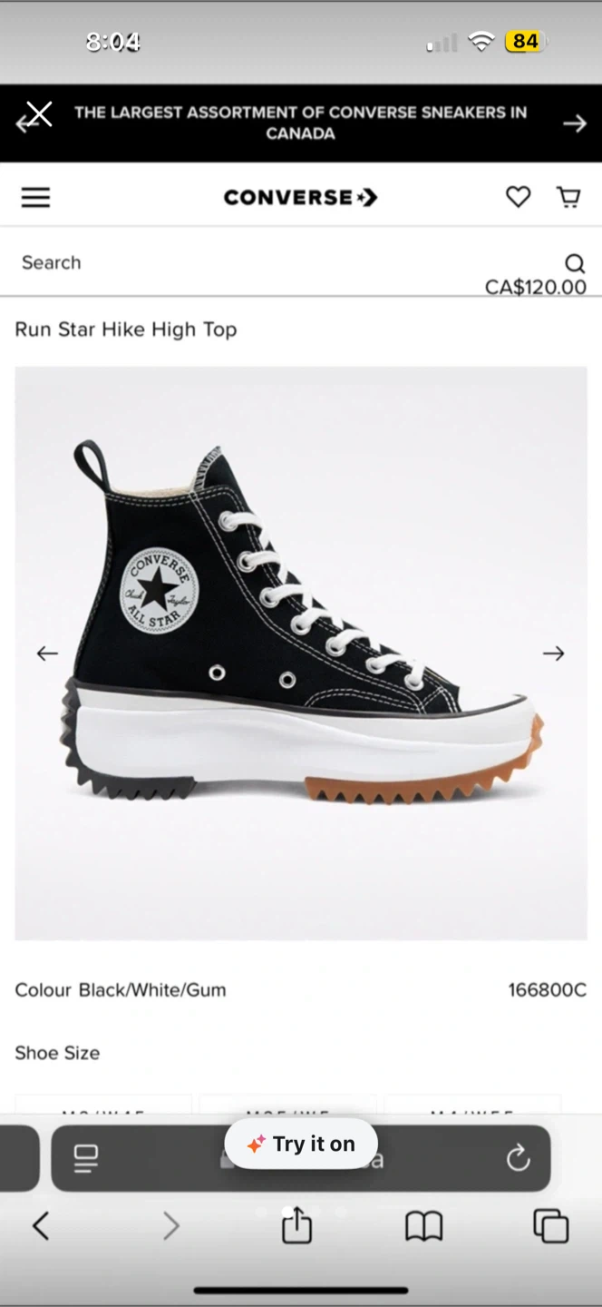 Converse Run Star Hike High Top - size 5.5 - photo 2