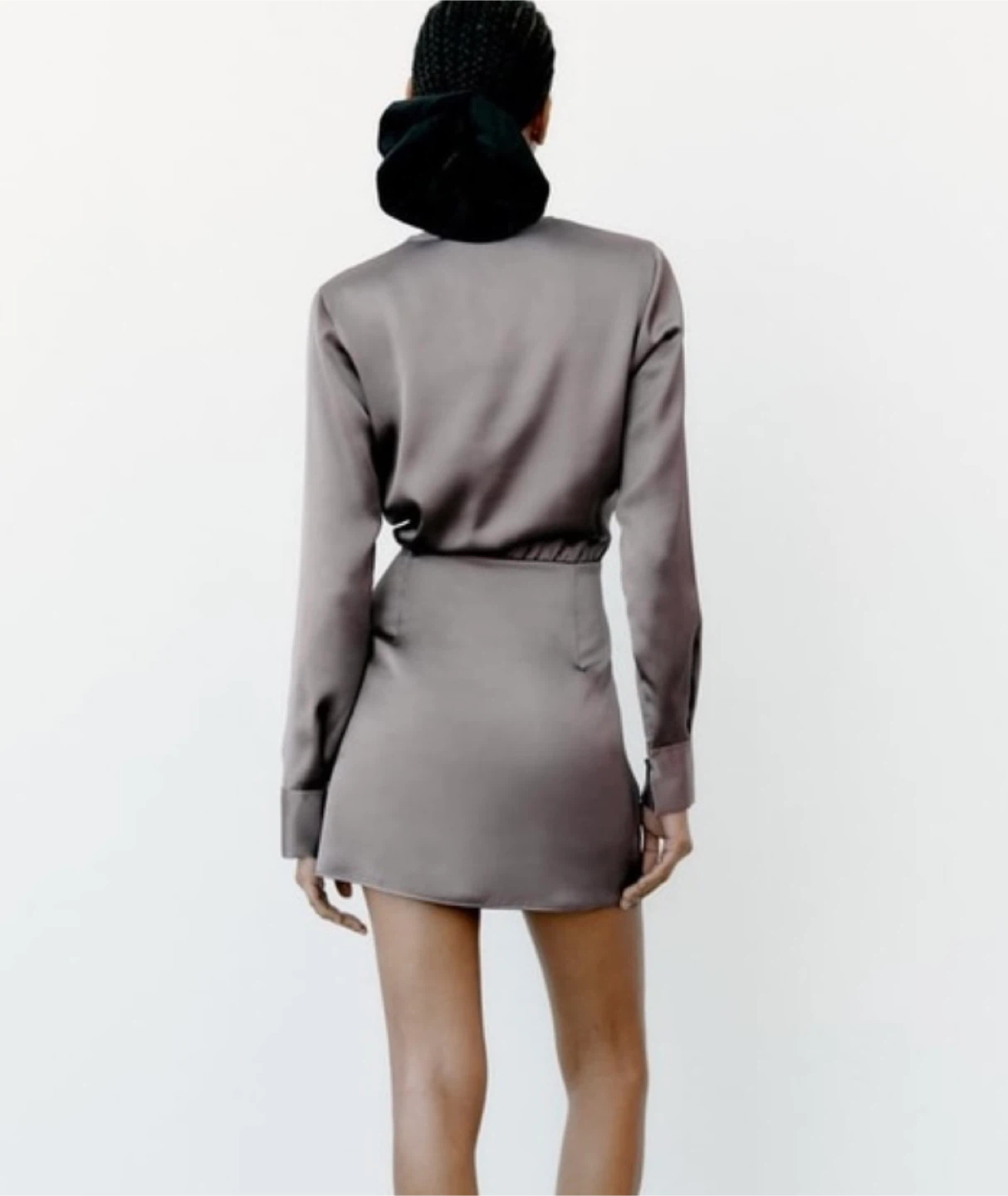 Zara Satin Wrap Mini Dress - photo 4