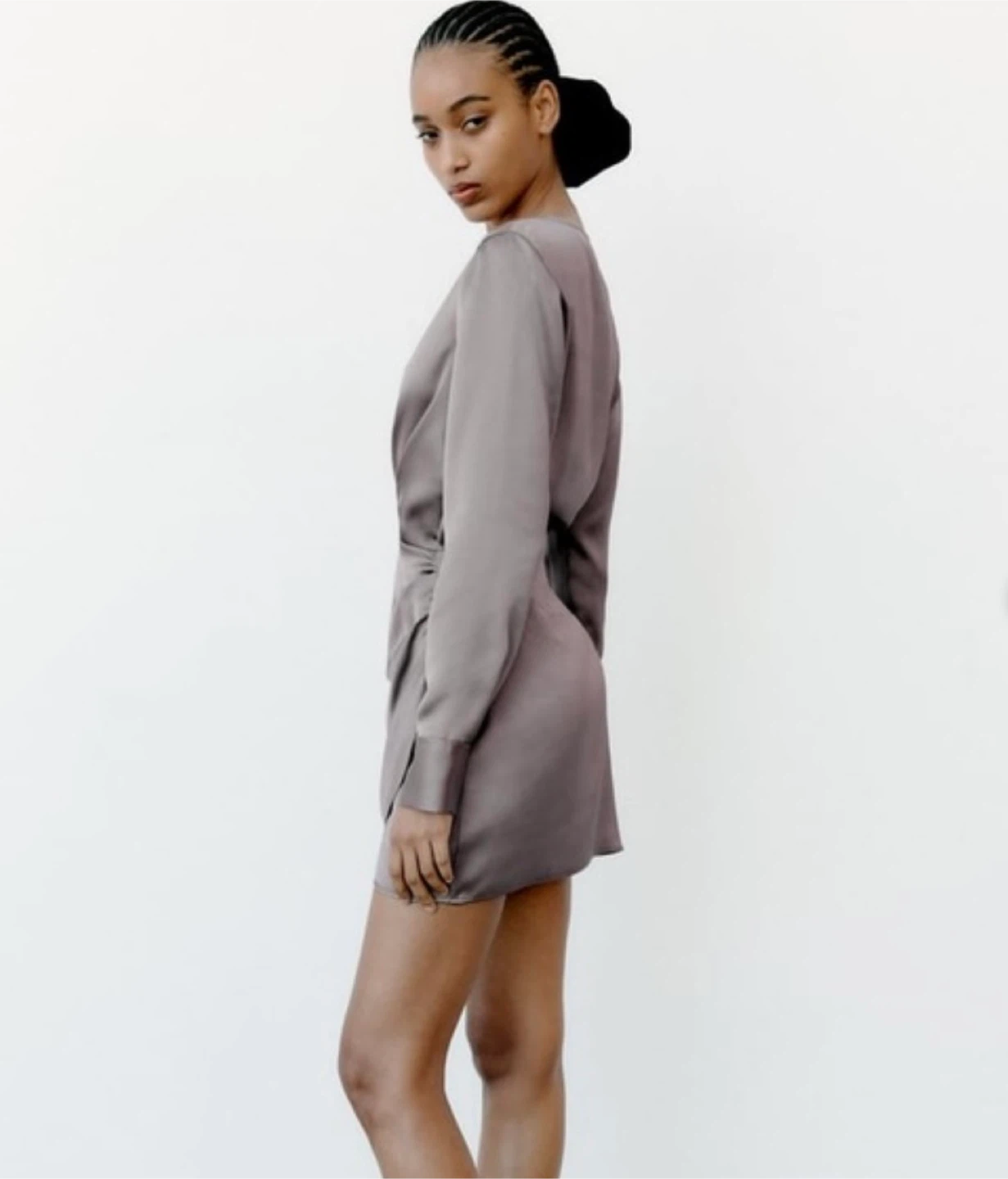Zara Satin Wrap Mini Dress - photo 3