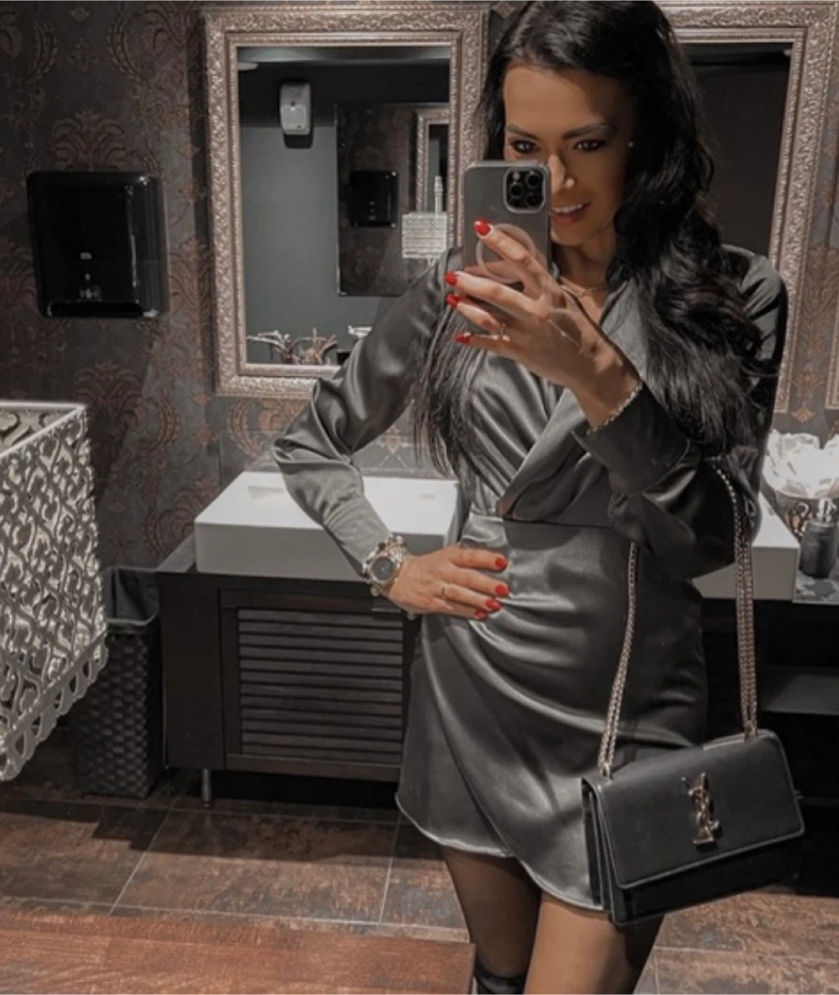 Zara Satin Wrap Mini Dress - photo 2