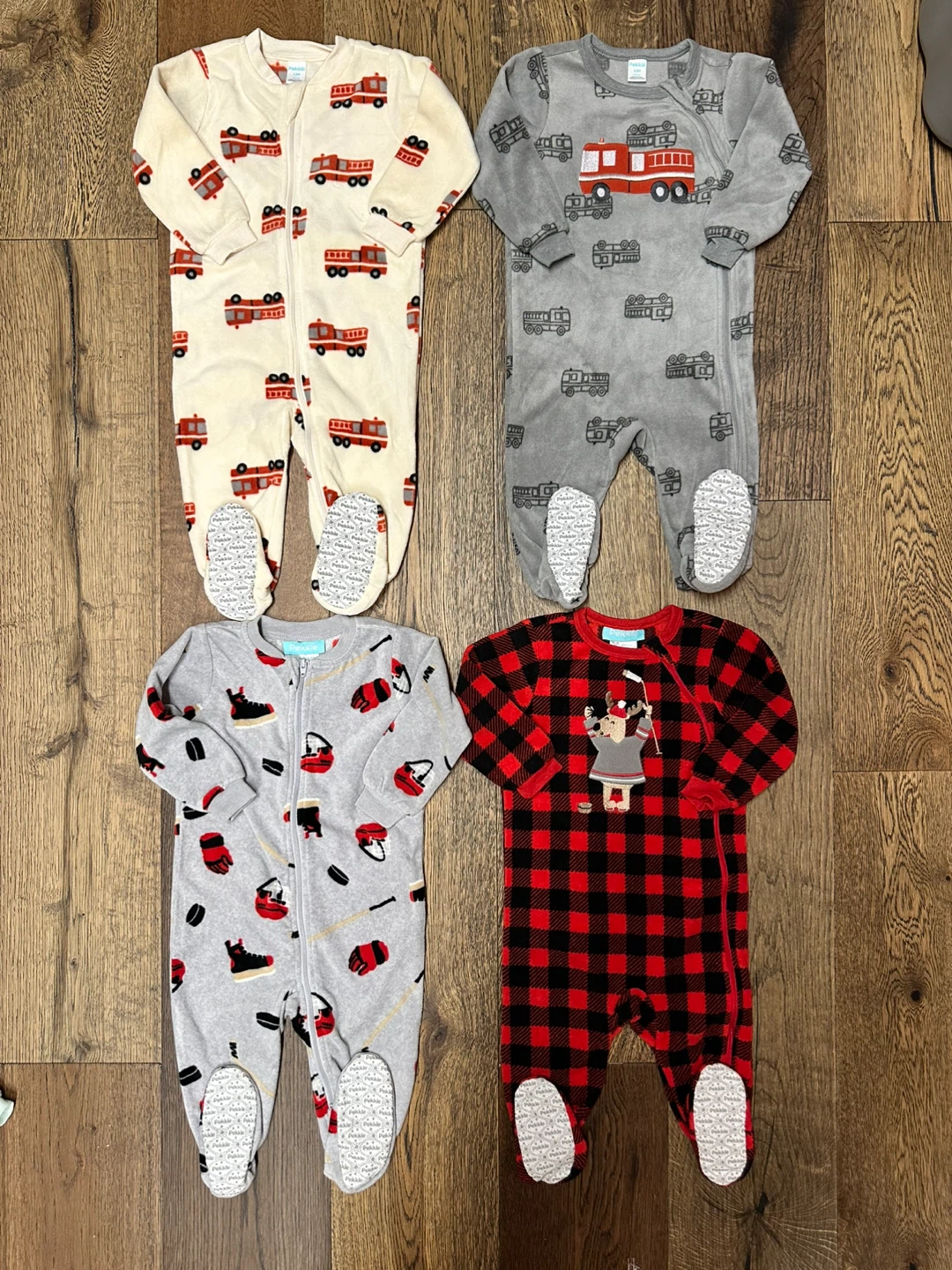 12m Pekkle Red & Black MicroFleece Sleepers