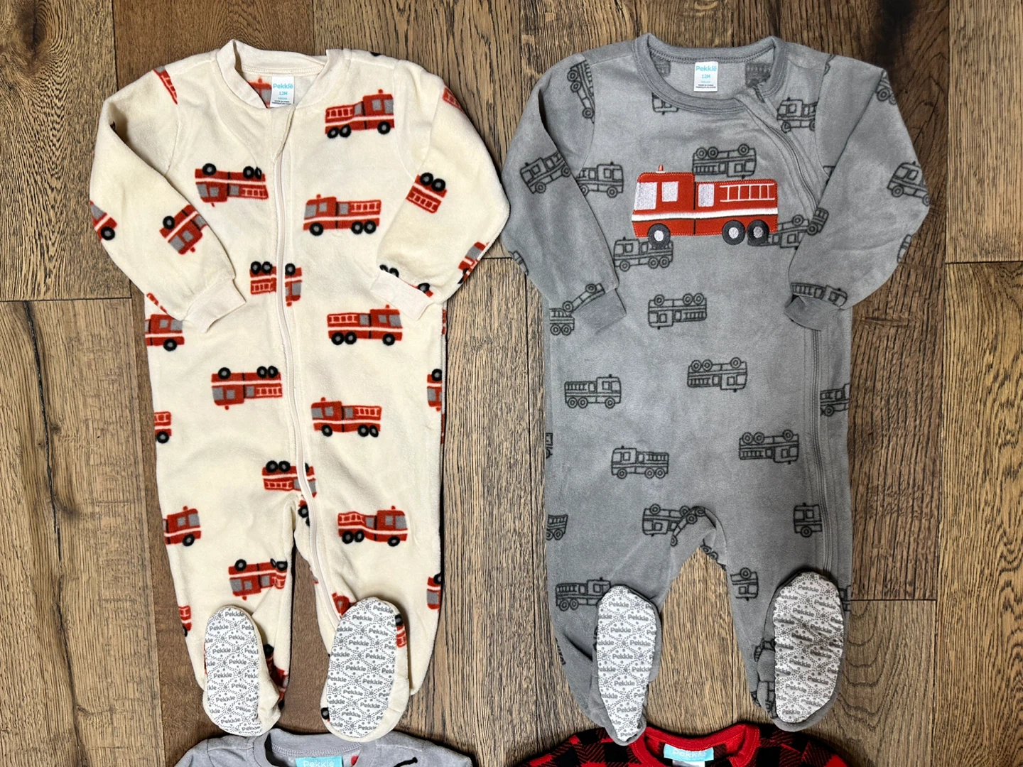 12m Pekkle Red & Black MicroFleece Sleepers - photo 4
