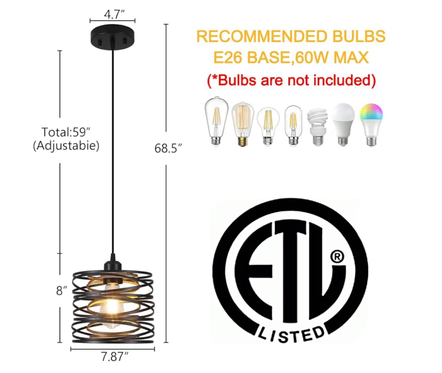 Pendant Light Fixture,Wood Farmhouse Pendant - photo 2