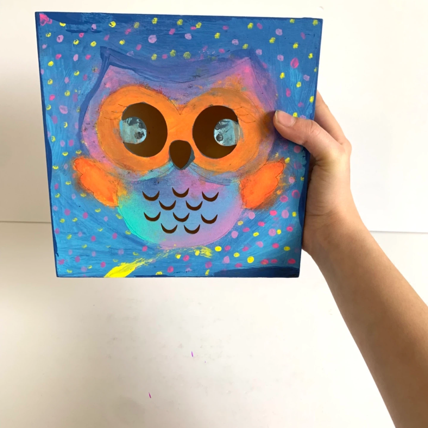 Hand Painted Owl Keepsake Box Wooden Trinket Box Handmade - photo 2