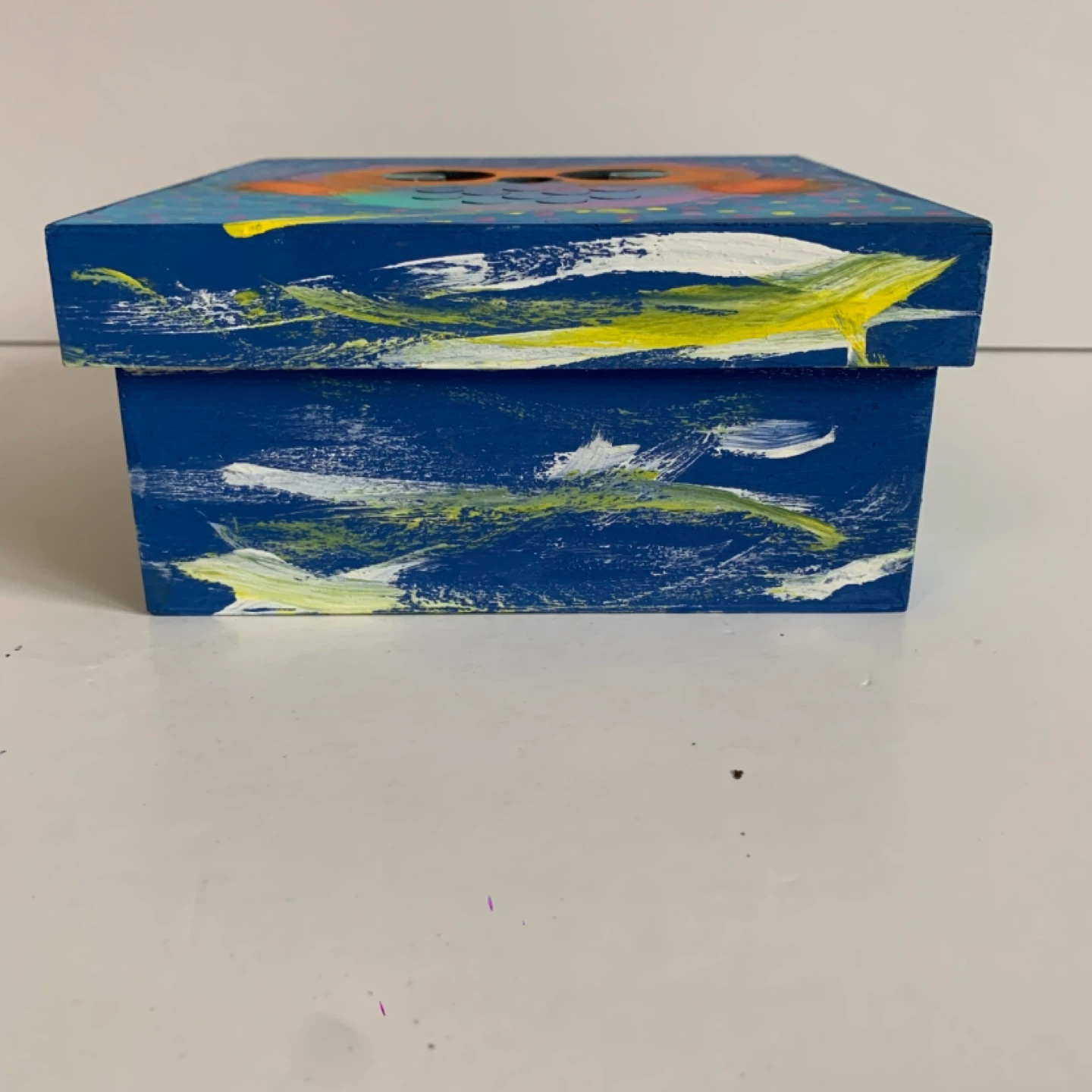 Hand Painted Owl Keepsake Box Wooden Trinket Box Handmade - photo 5