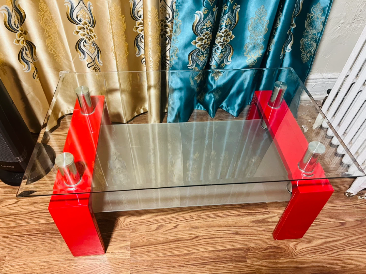Red Glass Coffee Table