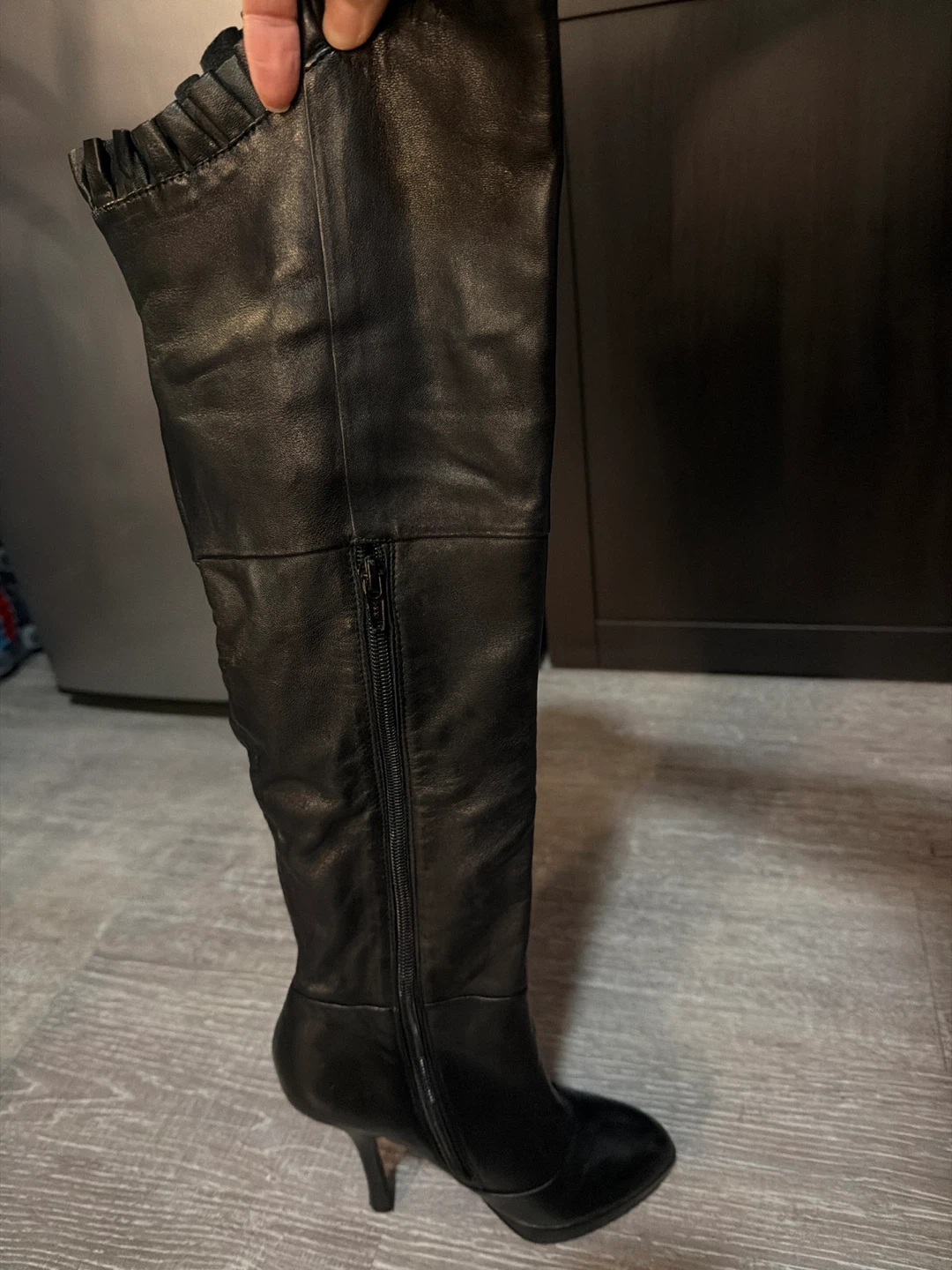 ALDO Black Leather Knee-High Boots Size 36 - photo 3