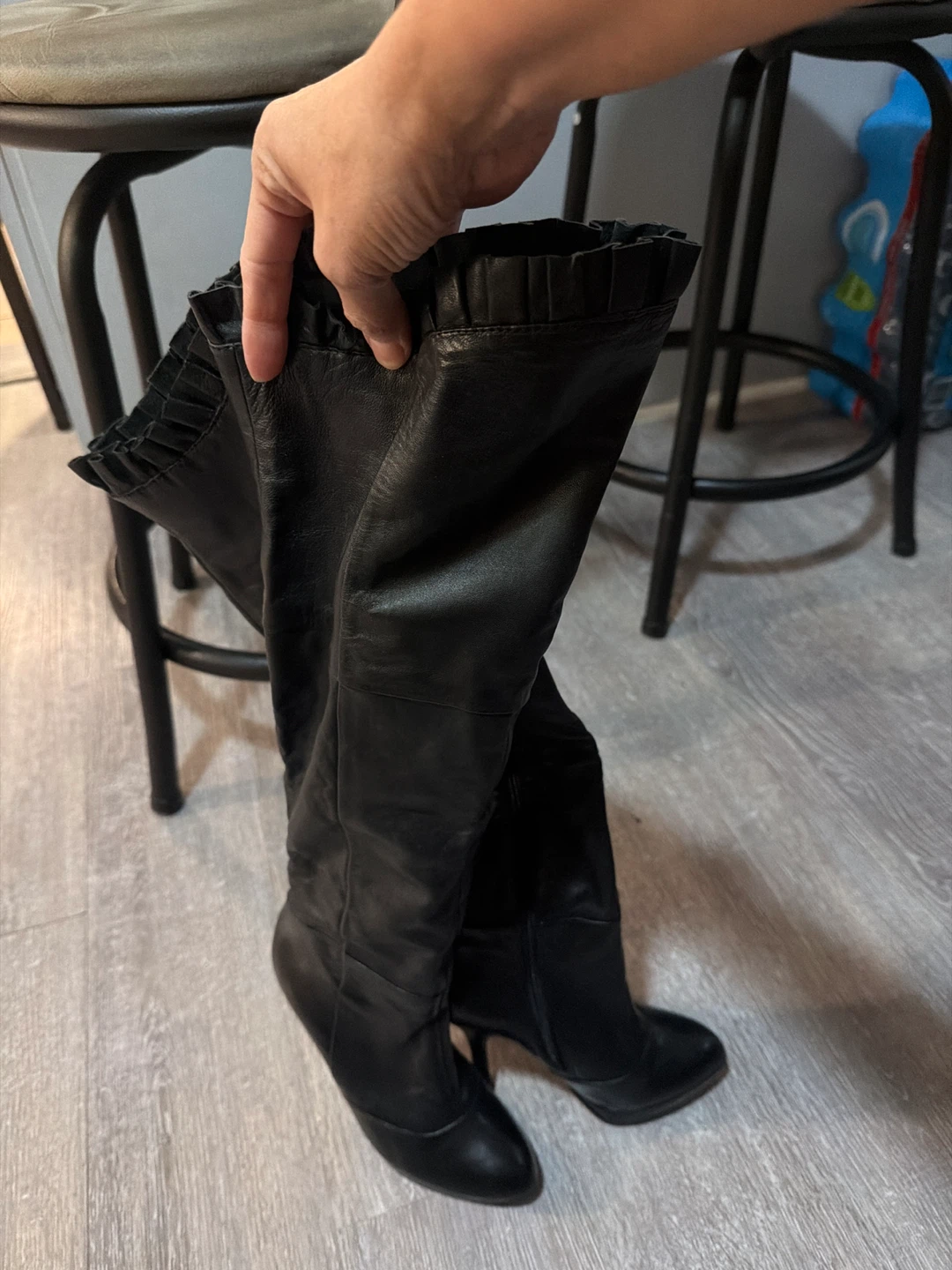 ALDO Black Leather Knee-High Boots Size 36 - photo 2