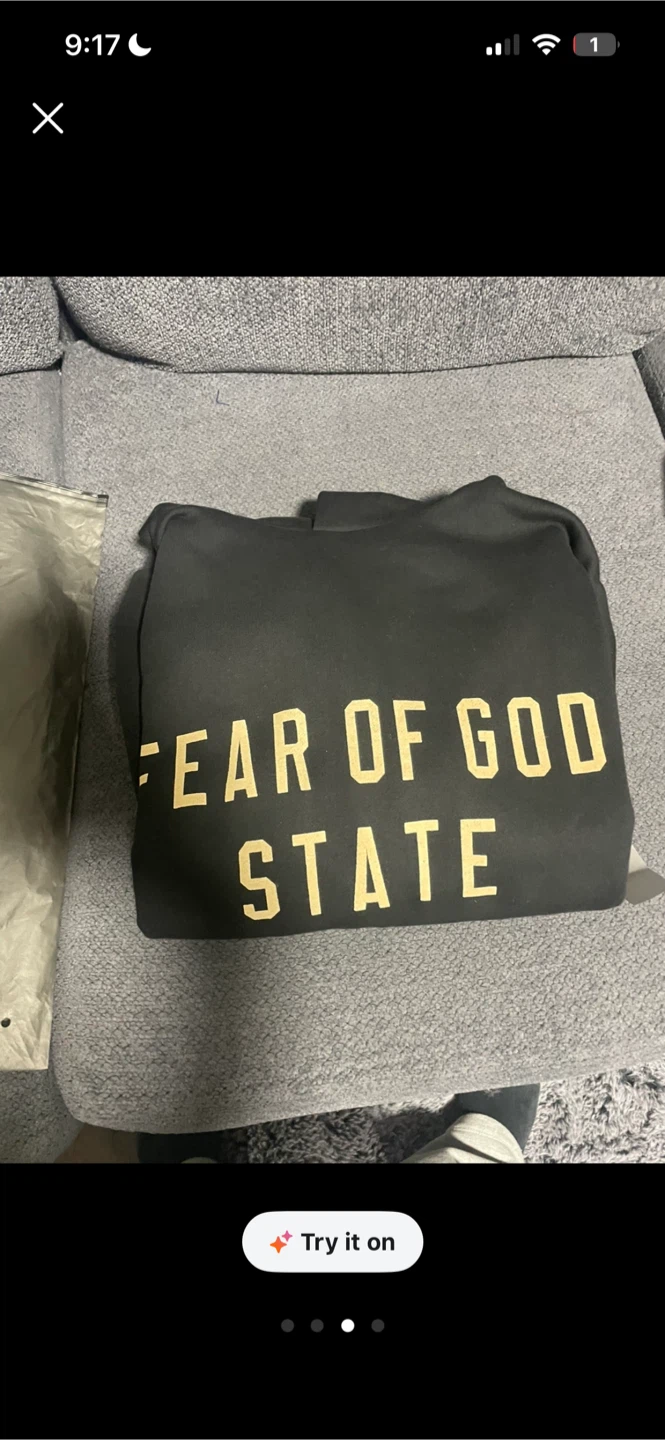 Fear of God Essentials Fleece Hoodie - Black, Size S