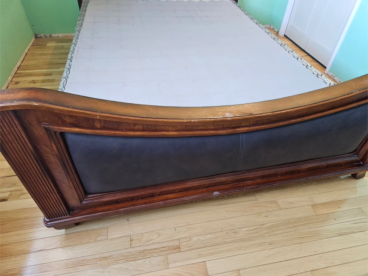 Wooden Bed Frame with Padded Headboard - photo 2