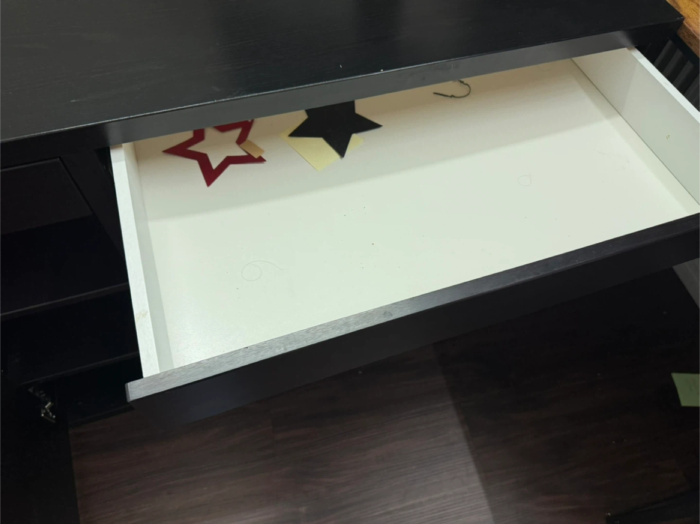 Black Ikea desk with Drawers and Cabinet - photo 2