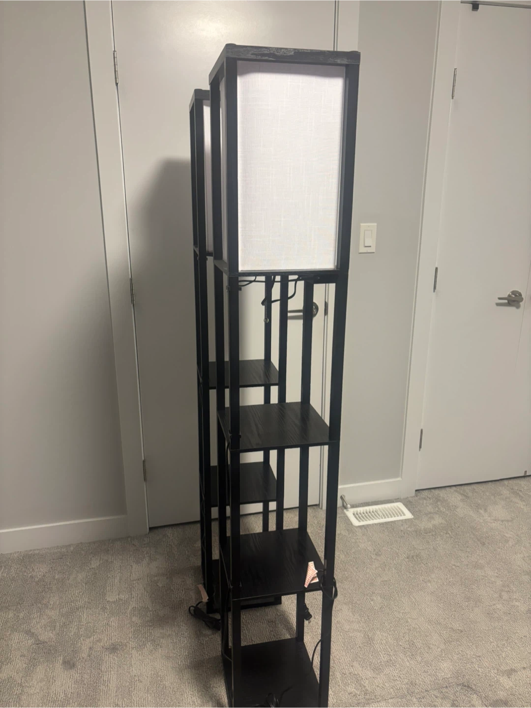 3-Tier Open Shelves Floor Lamp with Built-in Outlets - photo 2