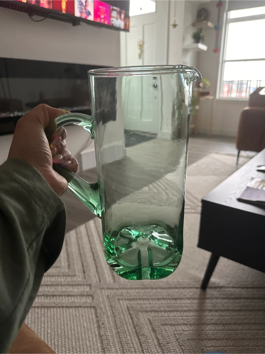 Green Glass Pitcher 🌱