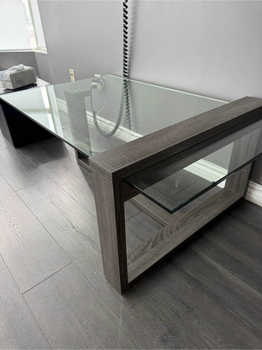 Modern Glass and Wood Coffee Table