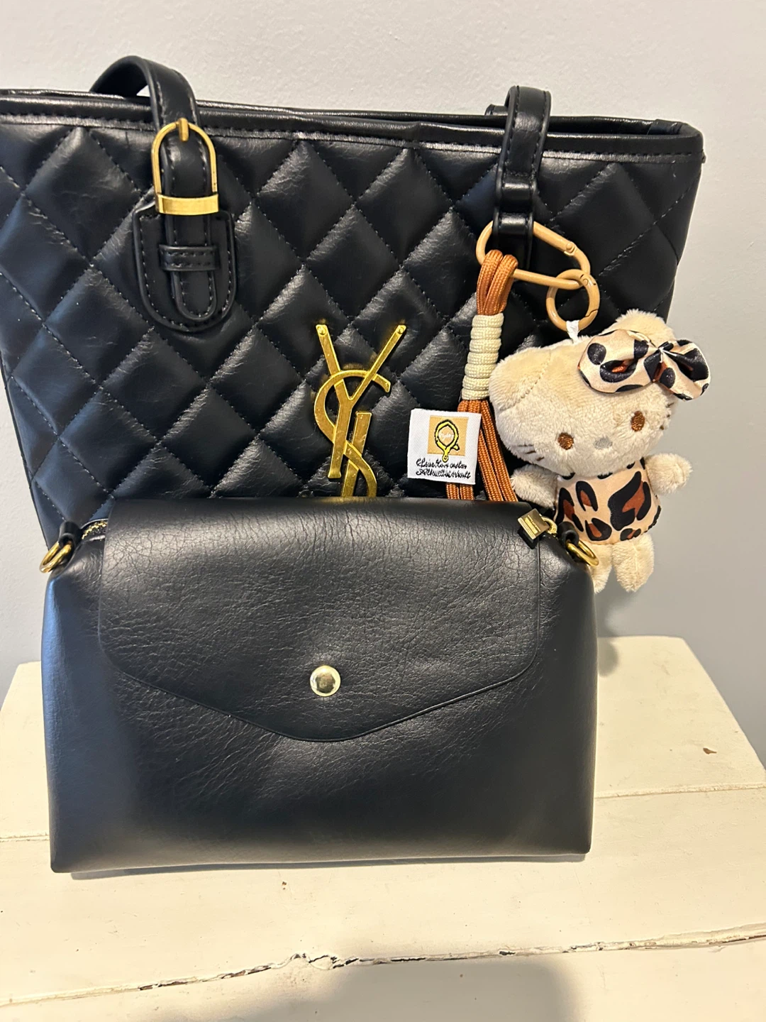 Saint Laurent Paris Quilted Tote Bag - Black - photo 2