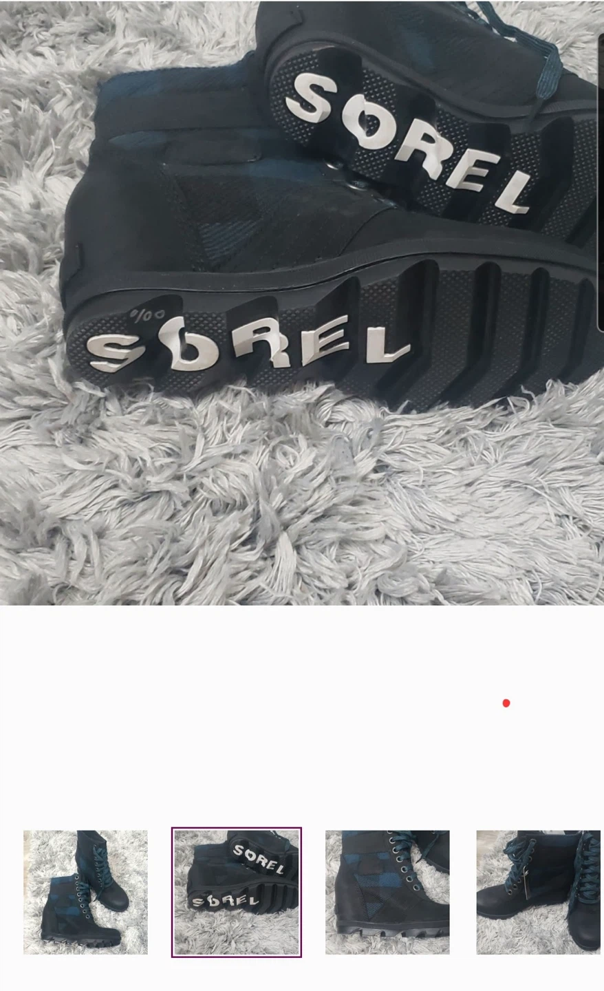 Sorel Black Wedge Lace-Up Boots with Plaid Detail - Size 7 - photo 2