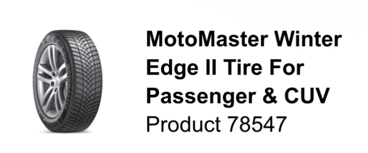 MotoMaster Winter Edge II Tire for  Passenger & CUV - photo 2