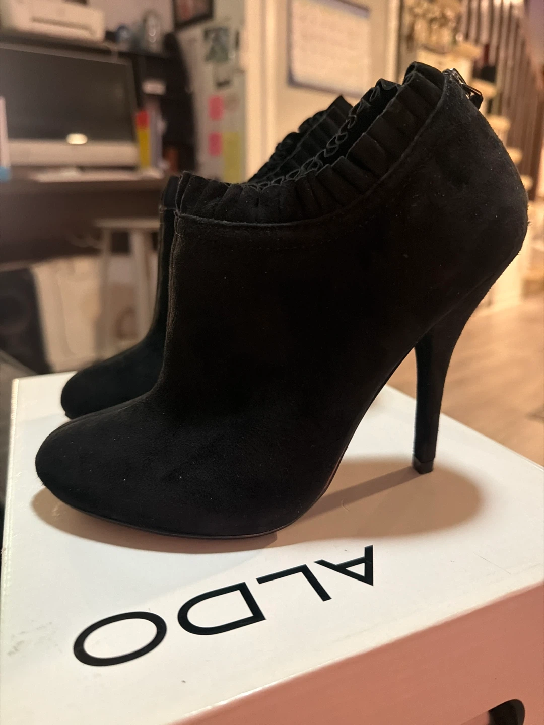 Aldo Black Suede Ankle Boots Size 37 - photo 3