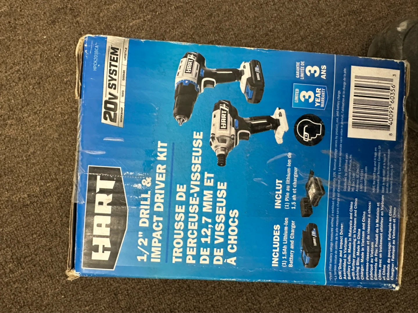 HART 20V 1/2" Drill & Impact Driver Kit