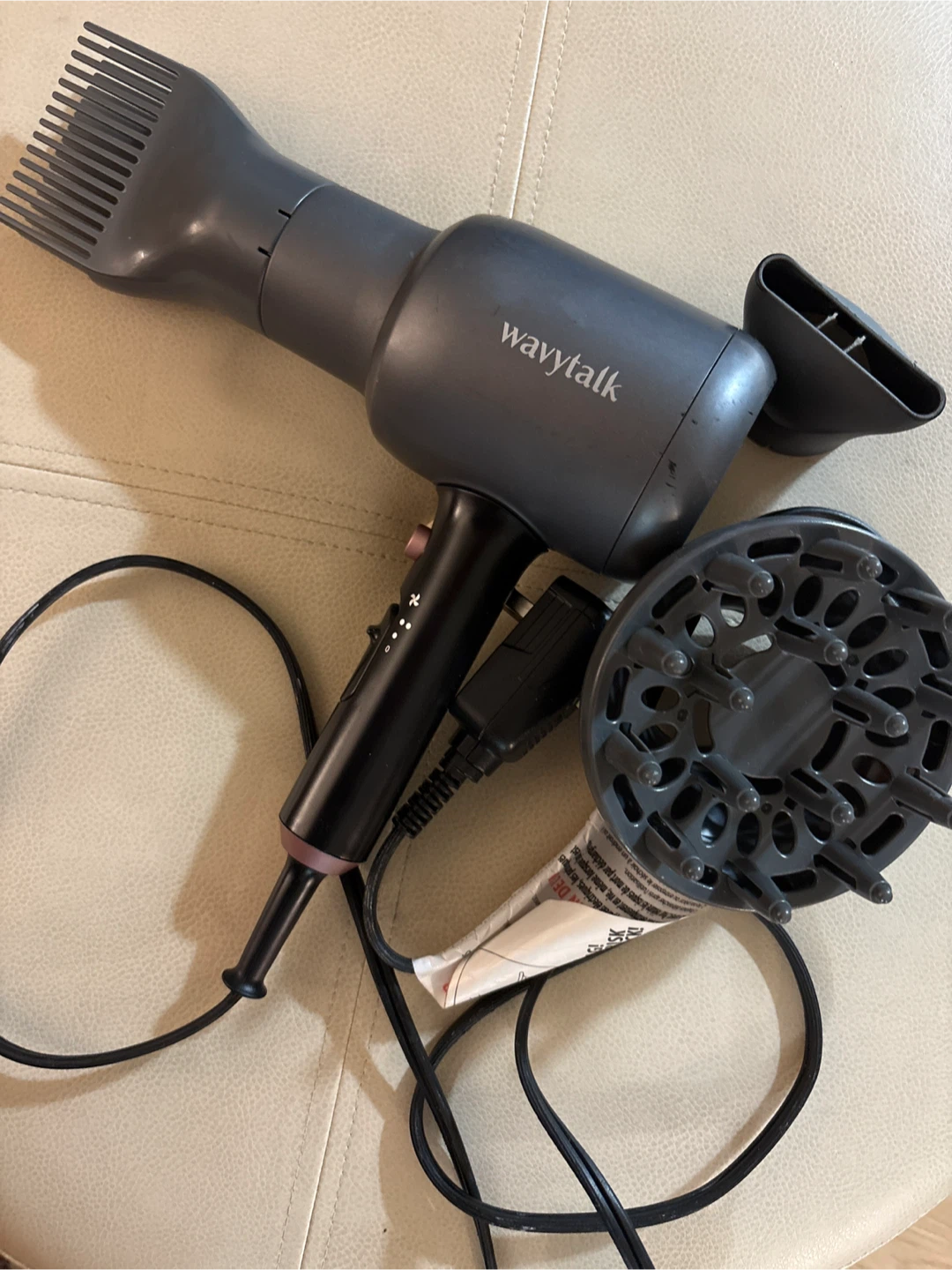 WavyTalk Hair Dryer with Diffuser and Comb Attachment