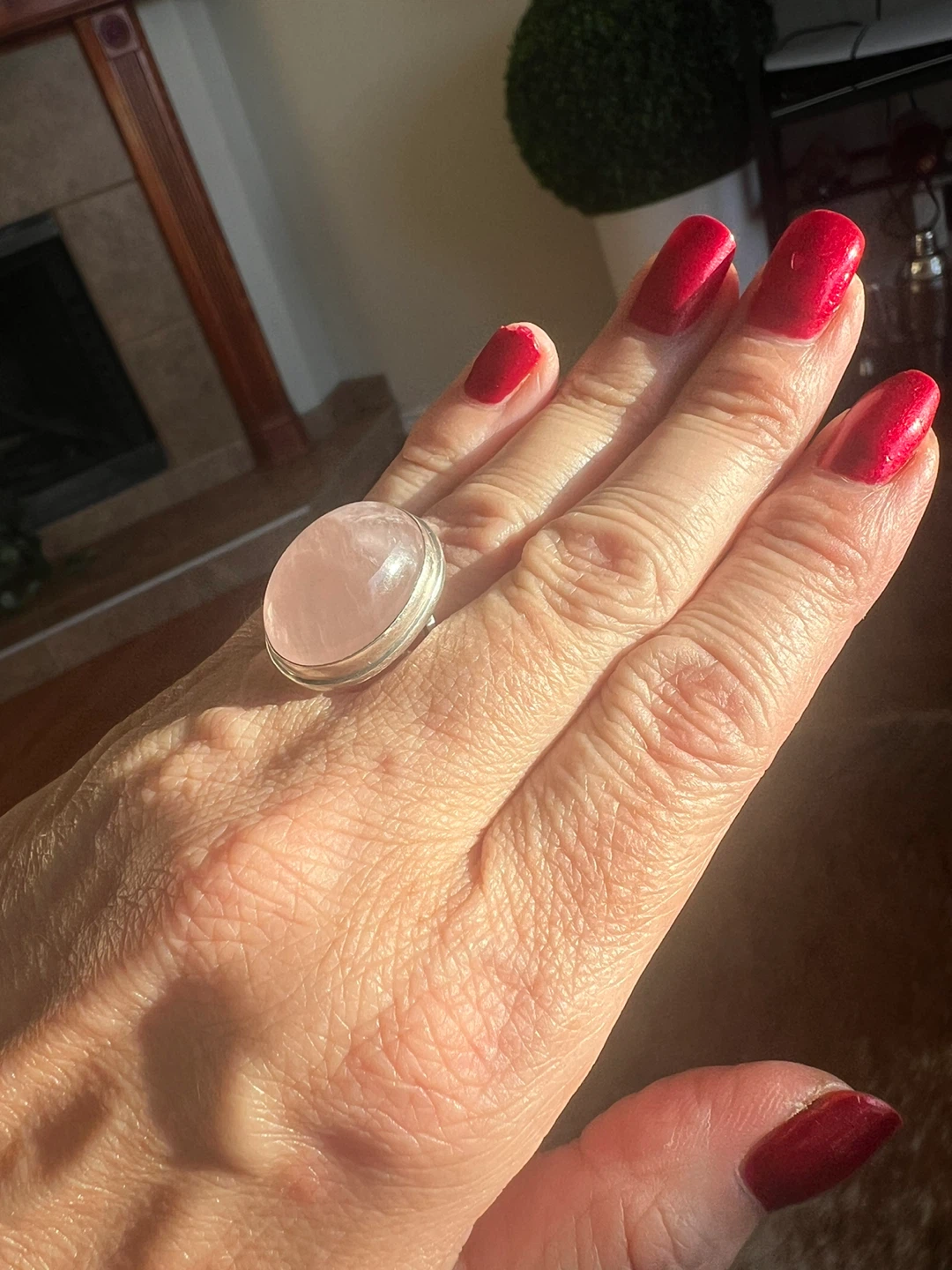 Rose Quartz Sterling Silver Ring - photo 4
