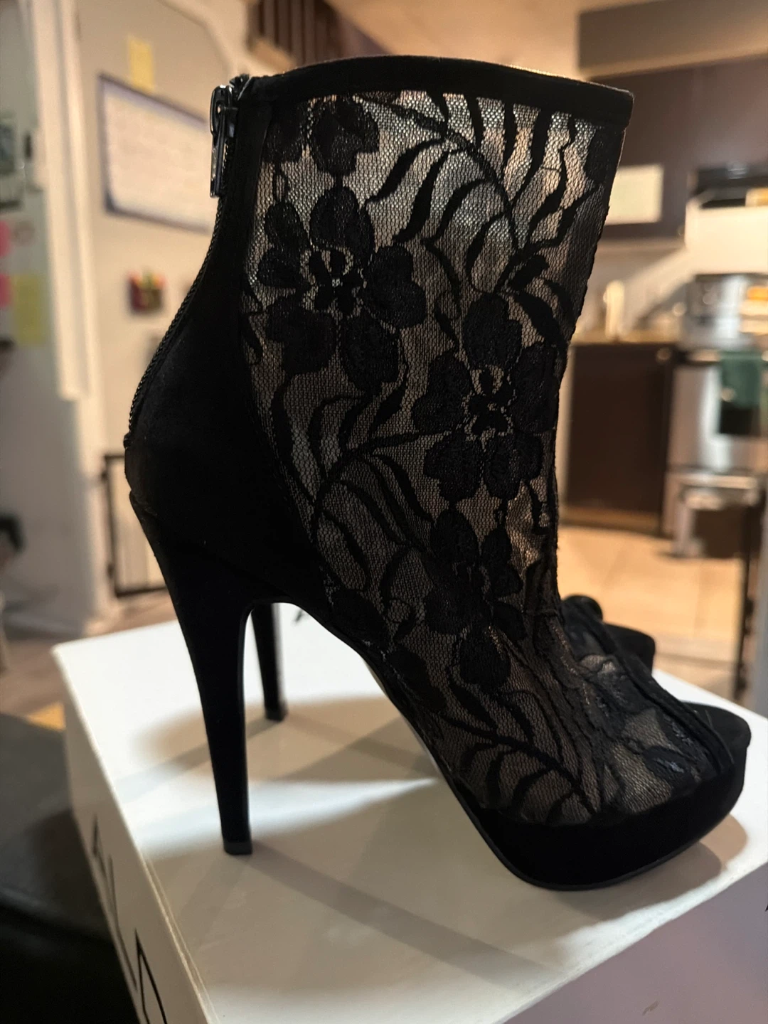 ALDO Black Lace Ankle Boots Size 36