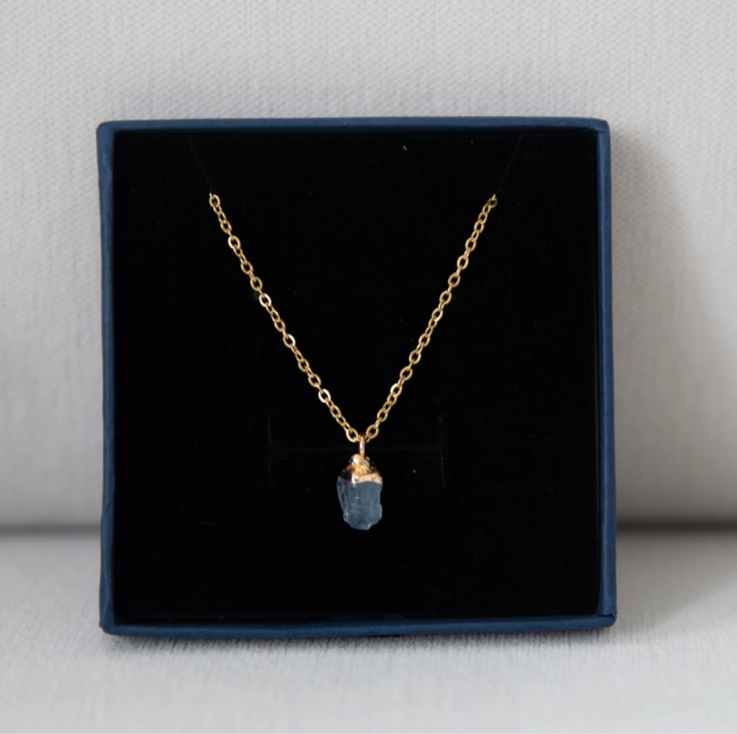 Necklace with Raw Aquamarine Pendant