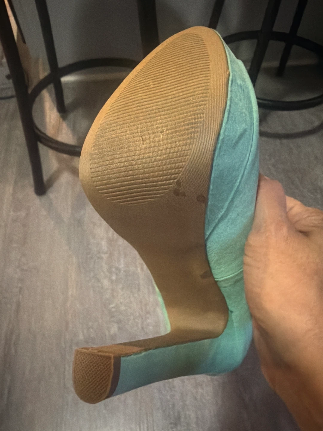 Club Couture Teal Peep Toe Platform Heels Size 36 - photo 4