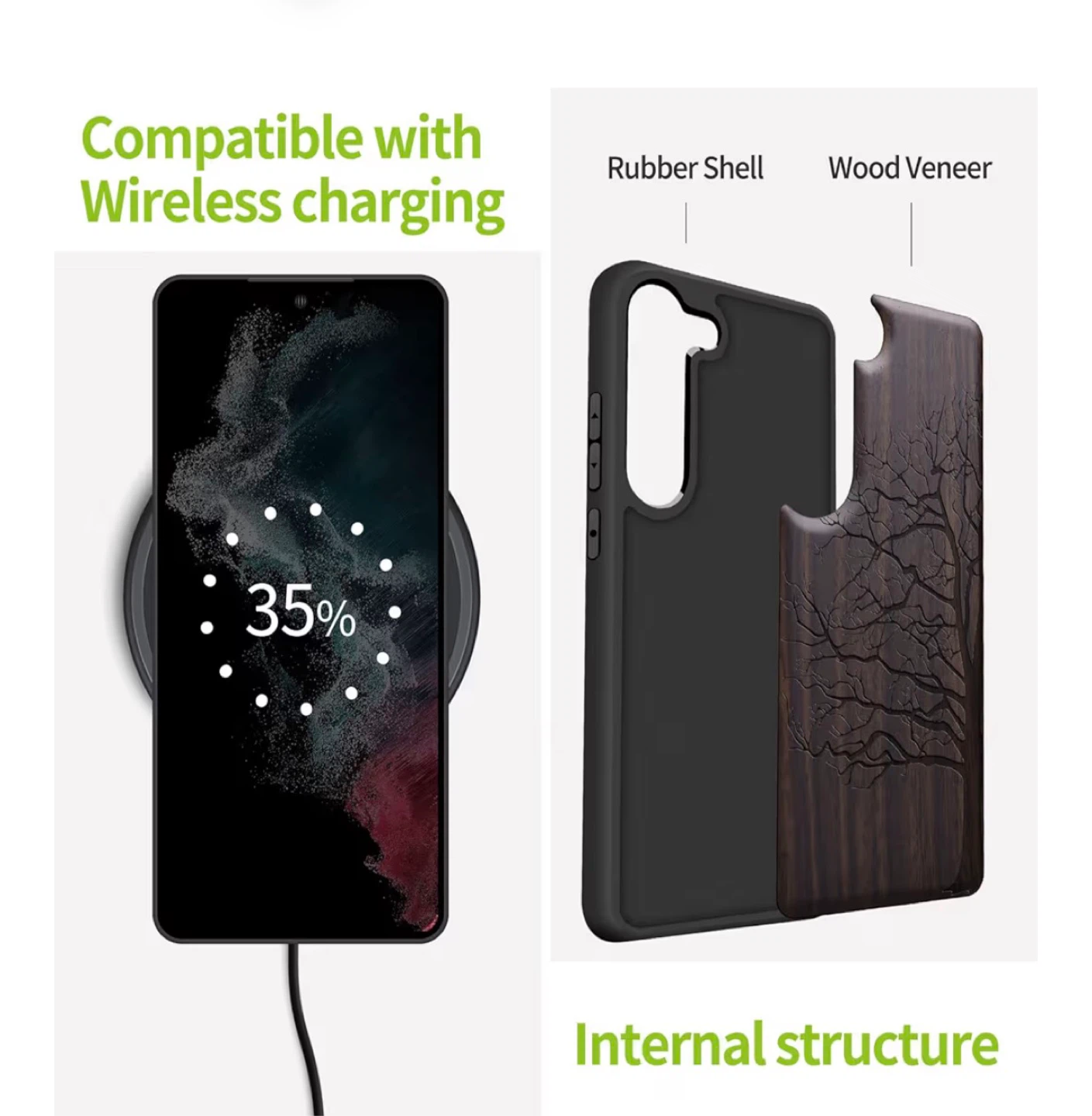 Calveit Wood Engraved Phone Case for Samsung S22 Ultra - photo 4