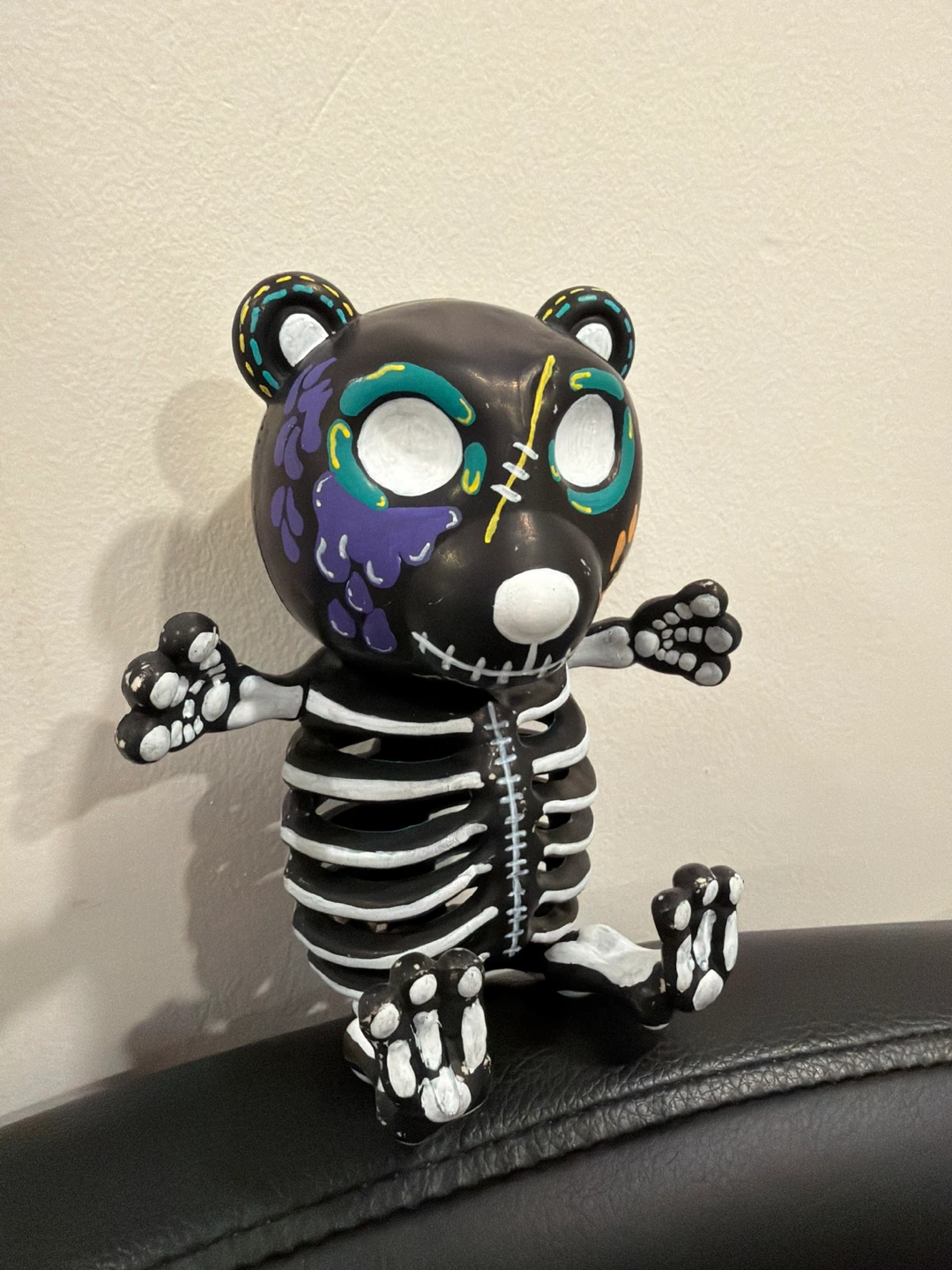 Handpainted Bear Skeleton Figurine