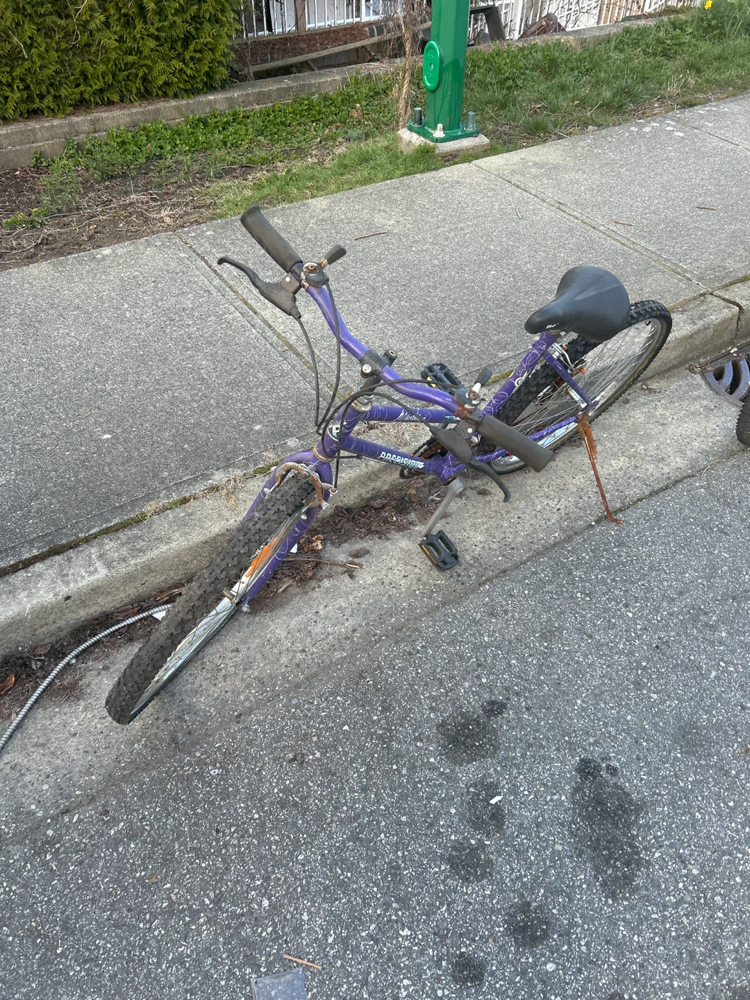 Purple and Yellow Mountain Bikes