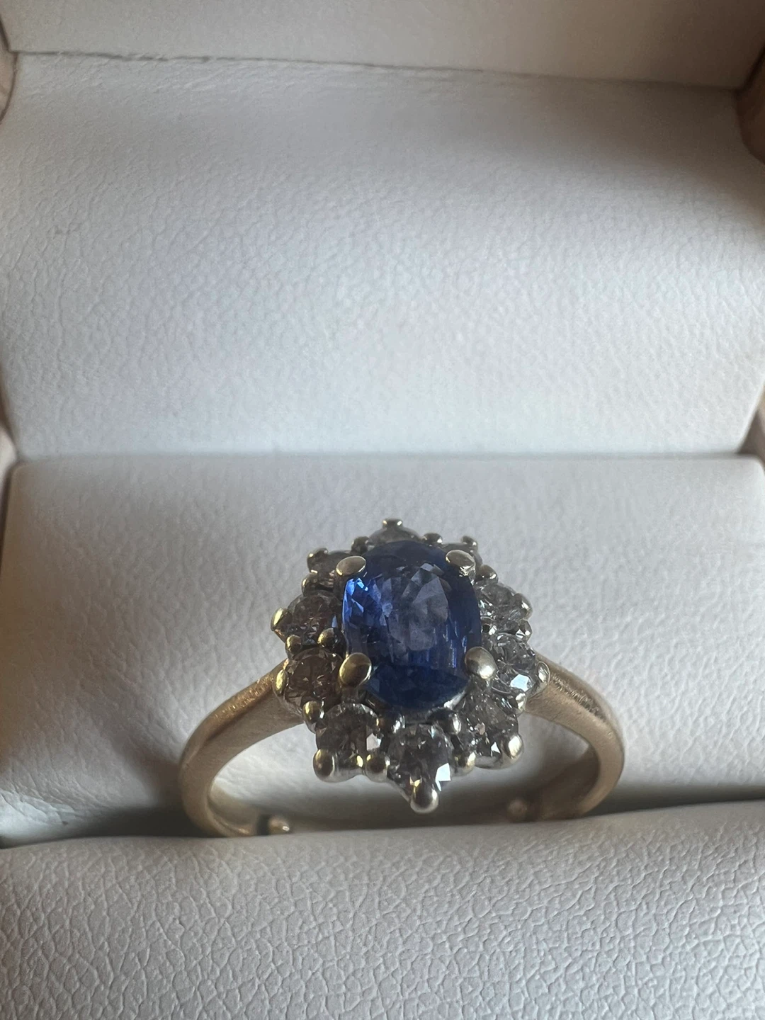 14 k Gold Sapphire and Diamond Halo Ring - photo 4